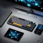 Tastatura gaming mecanica Machenike K600-B82W, Wireless, Bluetooth, USB-C, GR Silver Switch, 4000mAh, RGB, Negru 6 - lerato.ro