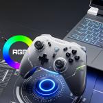 Controller Machenike G5Pro Max pentru PC / Nintendo Switch / TV / Telefon, Wireless / Bluetooth / Cu fir, 600mAh, RGB, USB-C, Statie incarcare inclusa, Gri 4 - lerato.ro