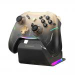 Controller Machenike G5Pro Premium Edition pentru PC / Nintendo Switch / Telefon, Wireless / Bluetooth / Cu fir, 600mAh, RGB, USB-C, Statie incarcare inclusa, Black / Gold 2 - lerato.ro