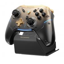 Controller Machenike G5 Pro Flagship, Wireless, Bluetooth, USB-C, 600mAh, Statie incarcare inclusa, Black / Gold