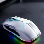 Mouse gaming wireless Machenike M721, RGB, 10000 DPI, 4 Butoane, 1000mAh, Wireless, Bluetooth, USB-C, Alb 8 - lerato.ro