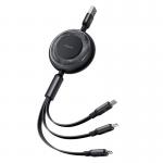Cablu pentru incarcare si transfer de date Mcdodo CA-3730 3 in 1, USB la USB-C/Lightning/Micro-USB, 6A, 1.2m, Negru 2 - lerato.ro