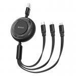 Cablu pentru incarcare si transfer de date Mcdodo CA-3730 3 in 1, USB la USB-C/Lightning/Micro-USB, 6A, 1.2m, Negru 5 - lerato.ro