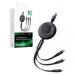 Cablu pentru incarcare si transfer de date Mcdodo CA-3730 3 in 1, USB la USB-C/Lightning/Micro-USB, 6A, 1.2m, Negru 3 - lerato.ro