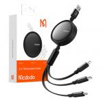 Cablu pentru incarcare si transfer de date Mcdodo CA-7256 3 in 1, USB la USB-C/Lightning/Micro-USB, 3.5A, 1.2m, Negru 3 - lerato.ro