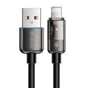 Cablu pentru incarcare si transfer date Mcdodo CA-3140, USB/Lightning, 12W, 3A, 1.2m, Indicator LED, Negru