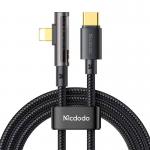 Cablu pentru incarcare si transfer date Mcdodo CA-3391, Unghi incarcare de 90 grade, Prism USB-C/Lightning, 36W, 3A, 1.8m, Negru 2 - lerato.ro