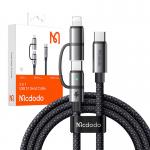 Cablu pentru incarcare si transfer de date Mcdodo CA-0450 2 in 1, USB-C/Lightning - USB-C, 10Gbps, 4K 60Hz, 5A, 1.2m, Negru/Gri 3 - lerato.ro