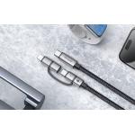 Cablu pentru incarcare si transfer de date Mcdodo CA-0450 2 in 1, USB-C/Lightning - USB-C, 10Gbps, 4K 60Hz, 5A, 1.2m, Negru/Gri 6 - lerato.ro