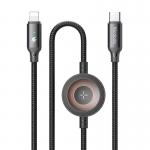 Cablu pentru incarcare telefoane si ceasuri Apple Mcdodo CA-5680 2 in 1, USB-C/Lightning, 36W, 3A, 1.5m, Negru 9 - lerato.ro