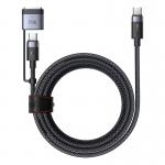 Cablu pentru incarcare laptop Apple Macbook Mcdodo CA-0140 2 in 1, USB-C la USB-C/MagSafe 3, PD 240W, 5A, 2m, Negru/Gri 5 - lerato.ro