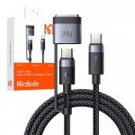 Cablu pentru incarcare laptop Apple Macbook Mcdodo CA-0140 2 in 1, USB-C la USB-C/MagSafe 3, PD 240W, 5A, 2m, Negru/Gri 3 - lerato.ro