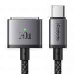 Cablu pentru incarcare laptop Apple Macbook Mcdodo CA-1470, USB-C la MagSafe 3, PD 140W, 5A, 2m, Negru/Gri 2 - lerato.ro