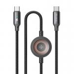 Cablu pentru incarcare telefoane si ceasuri Apple Mcdodo CA-2580 2 in 1, 2x USB-C, 60W, 3A, 1.5m, Negru 7 - lerato.ro