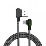Cablu pentru incarcare si transfer date Mcdodo CA-5282 Unghi incarcare de 90 grade, Indicator LED, USB/USB-C, 2A, 1.8m, Negru 2 - lerato.ro