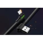 Cablu pentru incarcare si transfer date Mcdodo CA-5282 Unghi incarcare de 90 grade, Indicator LED, USB/USB-C, 2A, 1.8m, Negru 6 - lerato.ro
