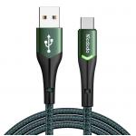 Cablu pentru incarcare si transfer date Mcdodo CA-7961 Magnificence Indicator LED, USB/USB-C, 3A, 1m, Verde 2 - lerato.ro