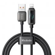 Cablu pentru incarcare si transfer date Mcdodo CA-5250, USB/Lightning, Display LED, 3A, 1.2m, Negru