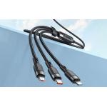 Cablu pentru incarcare si transfer date Mcdodo CA-6930 3 in 1, USB Type-C/Lightning/Micro-USB, 66W, 6A, 1.2m, Negru