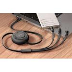 Cablu retractabil pentru incarcare si transfer date Mcdodo CA-5220 3 in 1, USB la USB-C/Lightning/Micro-USB, 100W, 5A, 1.2m, Negru 4 - lerato.ro