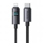 Cablu pentru incarcare si transfer date Mcdodo CA-6570, USB-C/Lightning, 36W, 3A, Afisaj LED, 1.2m, Negru 3 - lerato.ro
