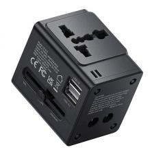 Incarcatoare retea, Adaptor retea McDodo CP-4120, 2 x USB, 1380W, Compatibil cu diferite prize, Negru, lerato.ro