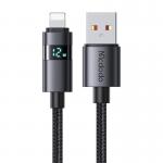 Cablu pentru incarcare si transfer de date Mcdodo CA-6490, USB/Lightning, 3A, 1m, Negru 3 - lerato.ro