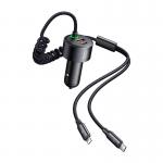Incarcator auto Mcdodo CC-0370, 120W, 1 x USB, 1 x USB-C, 1x Cablu USB-C, 1 x Cablu Lightning, Negru 4 - lerato.ro