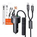 Incarcator auto Mcdodo CC-0370, 120W, 1 x USB, 1 x USB-C, 1x Cablu USB-C, 1 x Cablu Lightning, Negru 6 - lerato.ro