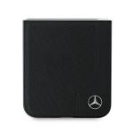Carcasa piele Marcedes-Benz Wood Imitation cu MagSafe compatibila cu Samsung Galaxy Z Flip 6, Negru 6 - lerato.ro