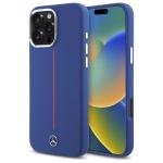 Carcasa Mercedes Silicone Red Stripe cu MagSafe compatibila cu iPhone 16 Pro Max, Albastru 4 - lerato.ro