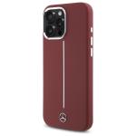 Carcasa Mercedes Silicone White Stripe cu MagSafe compatibila cu iPhone 16 Pro Max, Rosu 3 - lerato.ro