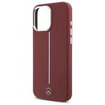 Carcasa Mercedes Silicone White Stripe cu MagSafe compatibila cu iPhone 16 Pro Max, Rosu 7 - lerato.ro