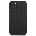 Carcasa Mercedes Leather Meshed Metal Logo compatibila cu iPhone 13/14/15, Negru 2 - lerato.ro