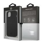 Carcasa Mercedes Leather Meshed Metal Logo compatibila cu iPhone 13/14/15, Negru 9 - lerato.ro