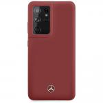 Carcasa Mercedes Silicone Line compatibila cu Samsung Galaxy S21 Ultra, Rosu 2 - lerato.ro