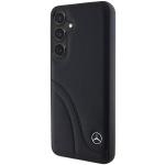 Carcasa Mercedes Leather Curved Stitches compatibila cu Samsung Galaxy S24 Plus, Negru 3 - lerato.ro
