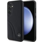 Carcasa Mercedes Leather Curved Stitches compatibila cu Samsung Galaxy S24, Negru 4 - lerato.ro