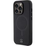 Carcasa Mercedes Smooth Leather cu MagSafe compatibila cu iPhone 14 Pro, Negru 3 - lerato.ro