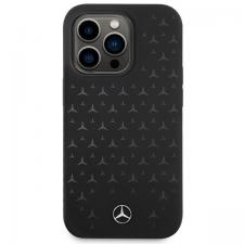 Carcasa Mercedes Silicone Stars Pattern cu MagSafe compatibila cu iPhone 15 Pro Max, Negru