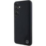 Carcasa Mercedes Leather Debossed Line cu MagSafe compatibila cu Samsung Galaxy S24, Negru 3 - lerato.ro