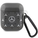 Carcasa Mercedes Large Star Pattern compatibila cu Apple AirPods 1/2, Negru 2 - lerato.ro