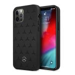 Carcasa Mercedes Leather Stars Pattern compatibila cu iPhone 12 Pro Max, Negru 4 - lerato.ro