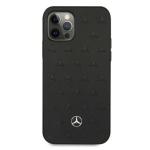 Carcasa Mercedes Leather Stars Pattern compatibila cu iPhone 12 Pro Max, Negru 2 - lerato.ro