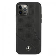 Carcasa Mercedes Leather Perforated Area compatibila cu iPhone 12 / 12 Pro, Negru