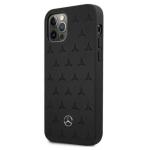 Carcasa Mercedes Leather Stars Pattern compatibila cu iPhone 12 / 12 Pro, Negru 3 - lerato.ro