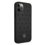 Carcasa Mercedes Leather Stars Pattern compatibila cu iPhone 12 / 12 Pro, Negru 5 - lerato.ro