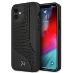 Carcasa Mercedes Leather Perforated Area compatibila cu iPhone 12 Mini, Negru 4 - lerato.ro
