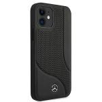 Carcasa Mercedes Leather Perforated Area compatibila cu iPhone 12 Mini, Negru 5 - lerato.ro