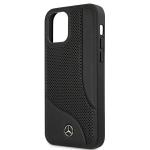 Carcasa Mercedes Leather Perforated Area compatibila cu iPhone 12 Mini, Negru 7 - lerato.ro